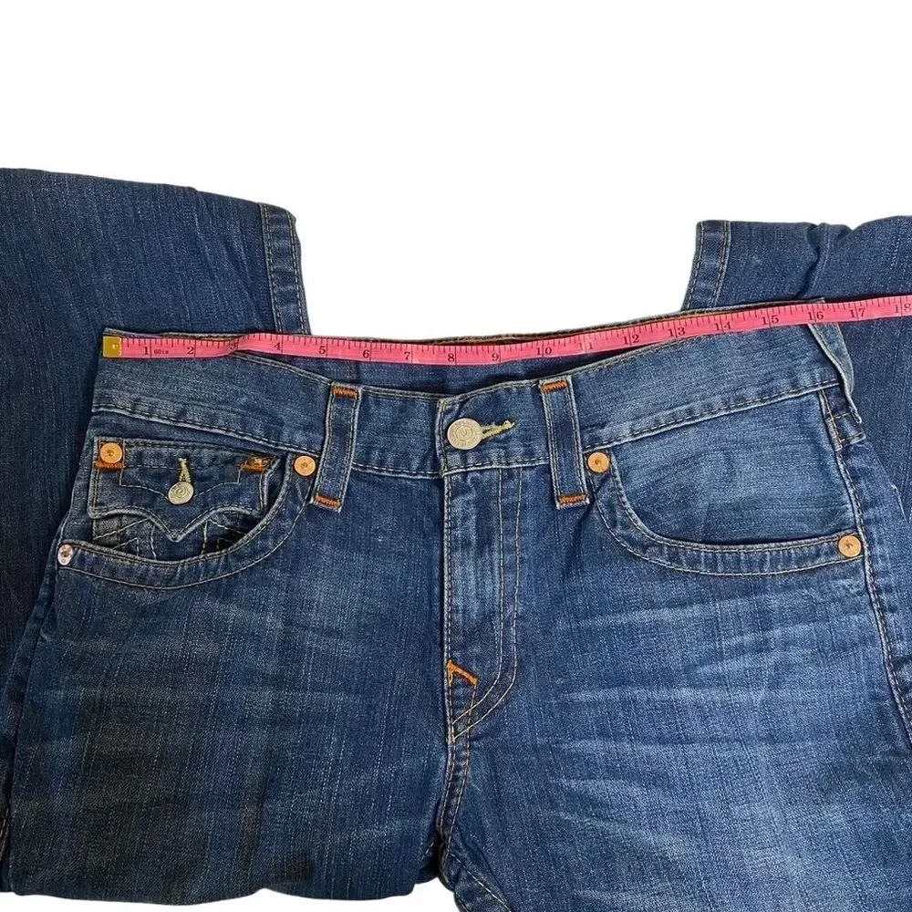 True Religion Jeans Mens Straight Flap Pocket Dark Wash Denim Size‎ 32x32.5